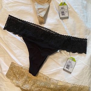 THREE Brand New Cariloha Bamboo Lace Thongs